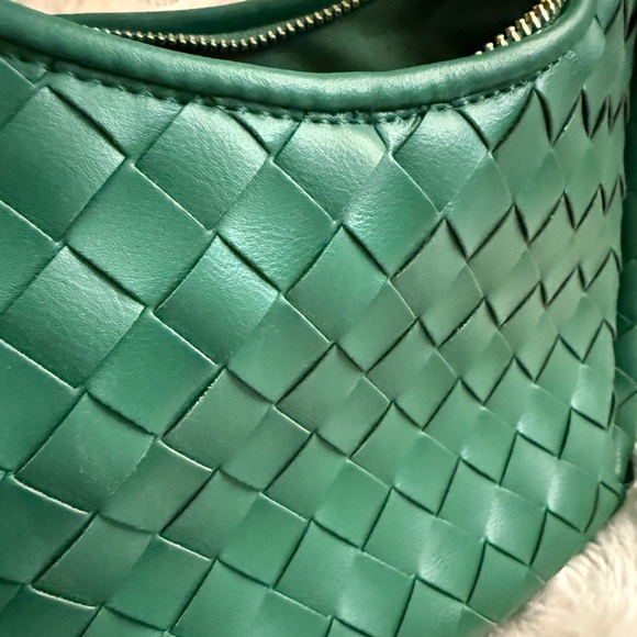 Anthropologie Green Inez Woven Faux Leather Bag - Picture 4 of 8